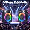 VOSOCO Karaoke Machine with 2 Wireless Microphones, Portable Bluetooth Speaker for Adults Kids, PA Systems Support TWS Echo Adjust TF USB AUX for Home Party Outdoor Travel