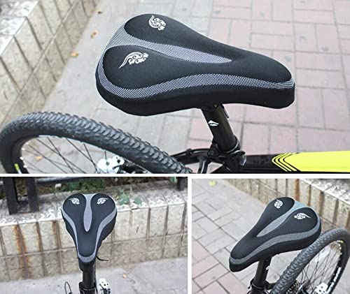 Image of SHIVEXIM Silicon Gel Soft Bicycle Saddle Seat and Cycling Cushion Pad Cover Bicycle Seat Cover (Black)