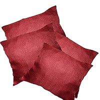 Home Tresor Set Di 2 Fodere Per Cuscini Divano 60x60 Cm - Copricuscini Decorativi Glitter Tinta Unita Rosso - Effetto Brillante