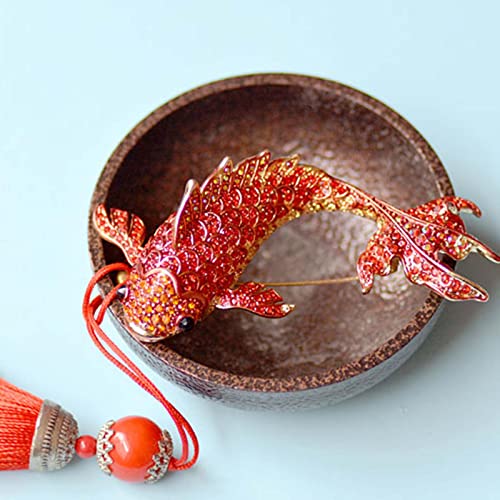 Hetica Fish Pins Women Animal Red Carp Lucky Koi Novel Pin Safety Brooch Pins, Enamel Pins For Clothing Backpack Hat Decoration, Mother's Day Valentine's Day Anniversary Birthday Gifts For Women #TOP2