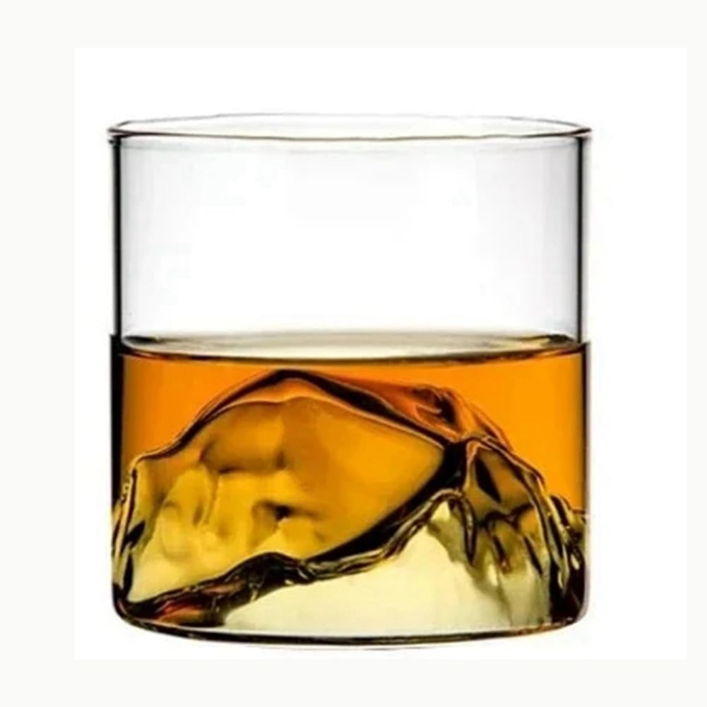 CTRLZS Whiskey-Glass 3D Mountain Whisky Rock Glasses Old Fashioned Glaciers Wooden Gift Box Vodka Cup Wine Tumbler
