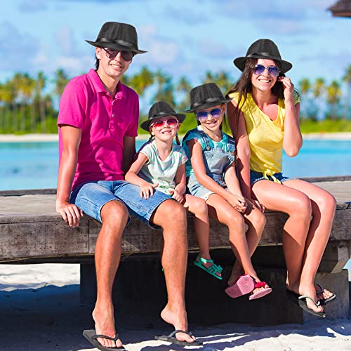 Image of Suhine 36 Pcs Men Fedora Hats for 20s Party Supplies Panama Cap Straw Short Brim for Prom Wedding Summer Party Costume Women