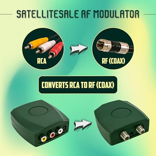 Satellitesale SATELLITESALE-RF-MODULATOR Rf Modulator Rca Composite To Rf Coaxial Converter Includes Av Rca Cable And Power Cable thumb #1