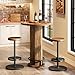 Tribesigns Round Bar Table with Chairs, Industrial Bistro Sets with 2 barstools, Pub Cocktail Table with Metal Ring Footrest for Kitchen Nook, Apartment, Small Space