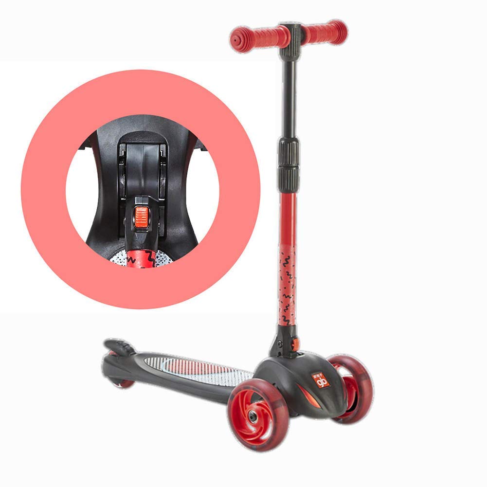 Kyman Light Weight Scooter with LED Light Up Wheels, 3 Wheels Kick Scooter - Height-Adjustable for Boys Girls Age 3-8, Supports 165.35lbs Weight (Color : 2)
