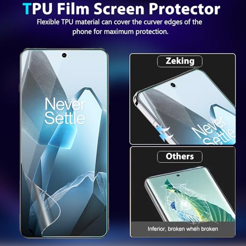 Zeking [2+2 Pack for OnePlus 13 5G Privacy Flexible Screen Protector and Camera Lens Protector, [Bubble Free] [Anti-Scratch] HD Clarity 9H Hardness by Zeking - Image 4