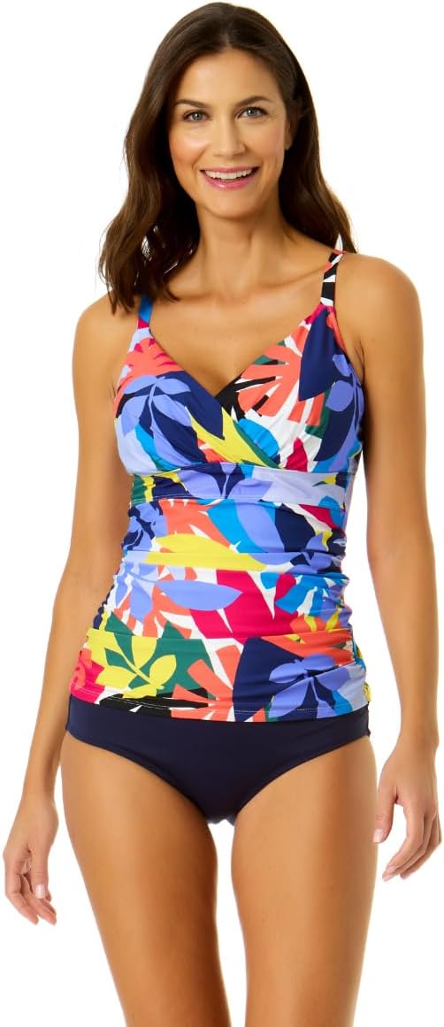 Women's Twist Front Underwire Tankini Swim Top