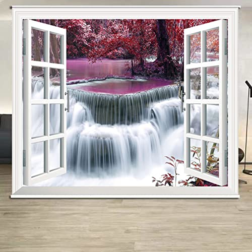LJHU Rollos für Fenster Ohne Bohren Wunderland Gemusterte Rollos mit Wasserfall, wasserdichte Vorhänge für Schlafzimmer/Bad/Wohnzimmer/Balkon, (Size : 100cmx120cm/39.4inx47.2in)