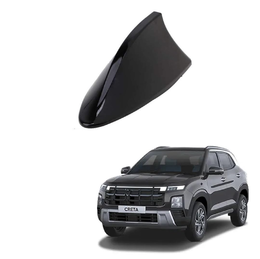 Stylish Car Roof Aerial Shark Fin Antenna Radio AM/FM Signal ABS (Black Color) Suitable for Creta 2024-image-34