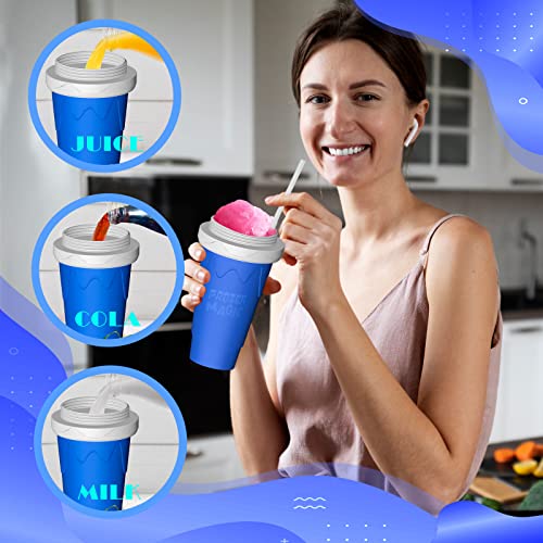 Foto von Slush Becher Magic Quick Frozen Smoothie Becher, Safe Slush Maschine für Zuhause und Kinder (1 Blau 330ML)