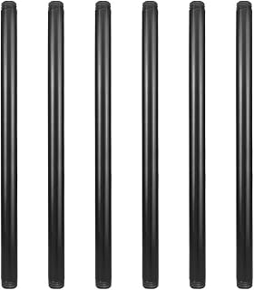 GeilSpace 6 Pack 1/2" x 16" Pre-Cut Black Steel Pipes for Industrial DIY Shelving & Vintage Home Decor