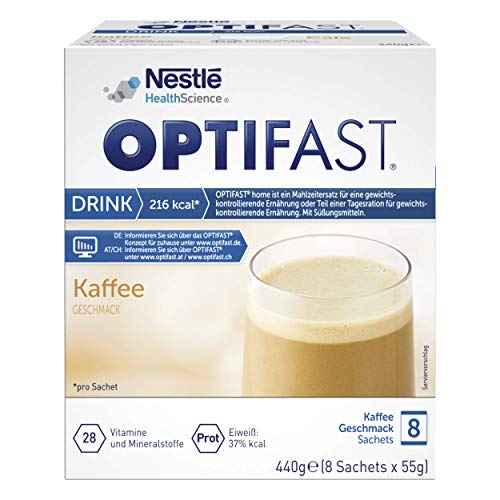 Preisvergleich Produktbild OPTIFAST KONZEPT Diät Drink Kaffee zum Abnehmen / eiweißreicher Mahlzeitenersatz mit wichtigen Vitaminen und Mineralstoffen / schnell zubereitet und lecker im Geschmack / 8 x 55g