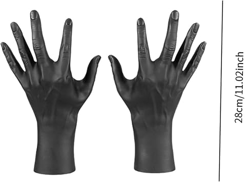 Mannequin Hands Jewelry Display Stand Modern Handmade Portable Rings Organizer Halloween Fake Hands for Dorm Home Photo Props, white (black)