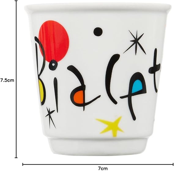Bialetti - 4-Piece Moka Coffee Cup Set - Coffee Shot Glass Without Handles - Bicchierini - Mixed Color - Arte Pattern Series - Porcelain