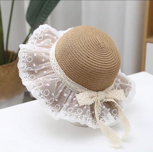 Girl Sunscreen Hat Summer Kids Sunshade Straw Hat Lace Princess Beach Hat Outdoor Fisherman Hat for 2-7 Years Old Gift3