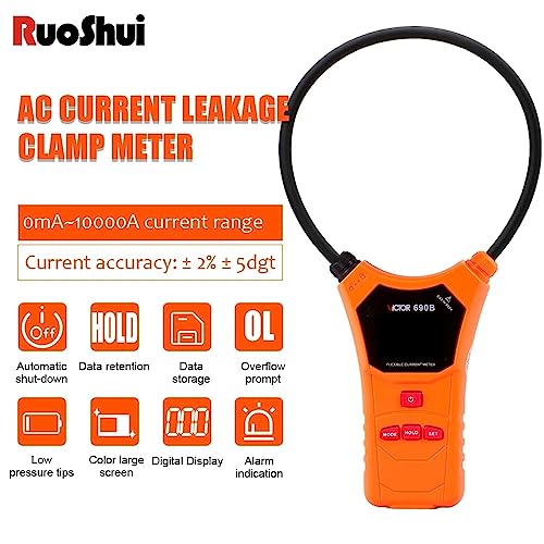 Image of 690 Digital Flexible Current Clamp Meter Multimeter True RMS Leakage Ammeter Pliers Voltage Tester Electric Instruments