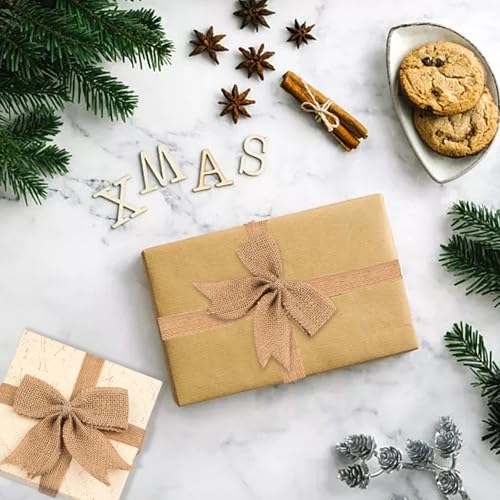 Staranry 20m Juteband, 4cm Breit – Natürlicher Burlap Vintage Geschenkband für DIY, Handwerk, Hochzeit, Basteln, Dekoration, Weihnachtsdeko, Herbstkranz, Geschenkverpackung (2 Rollen à 10m)