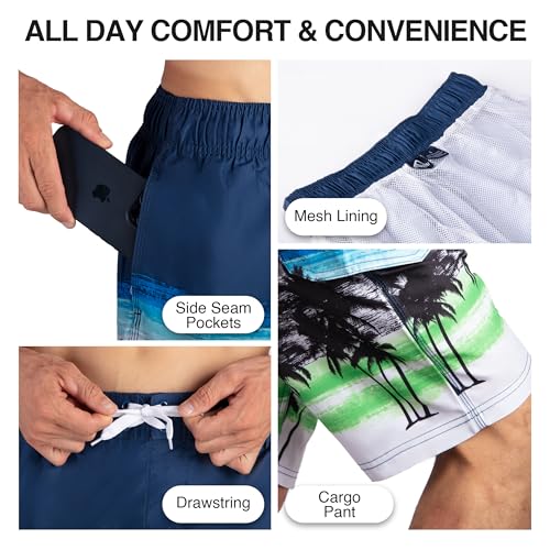 Image of Kanu Surf Men's Big Viper Extended Size Stripe Swim Trunk