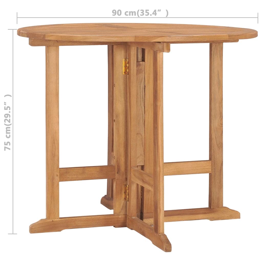 Tavolo da pranzo pieghevole in legno massello di teak per esterni, mobili da giardino, scrivania pieghevole