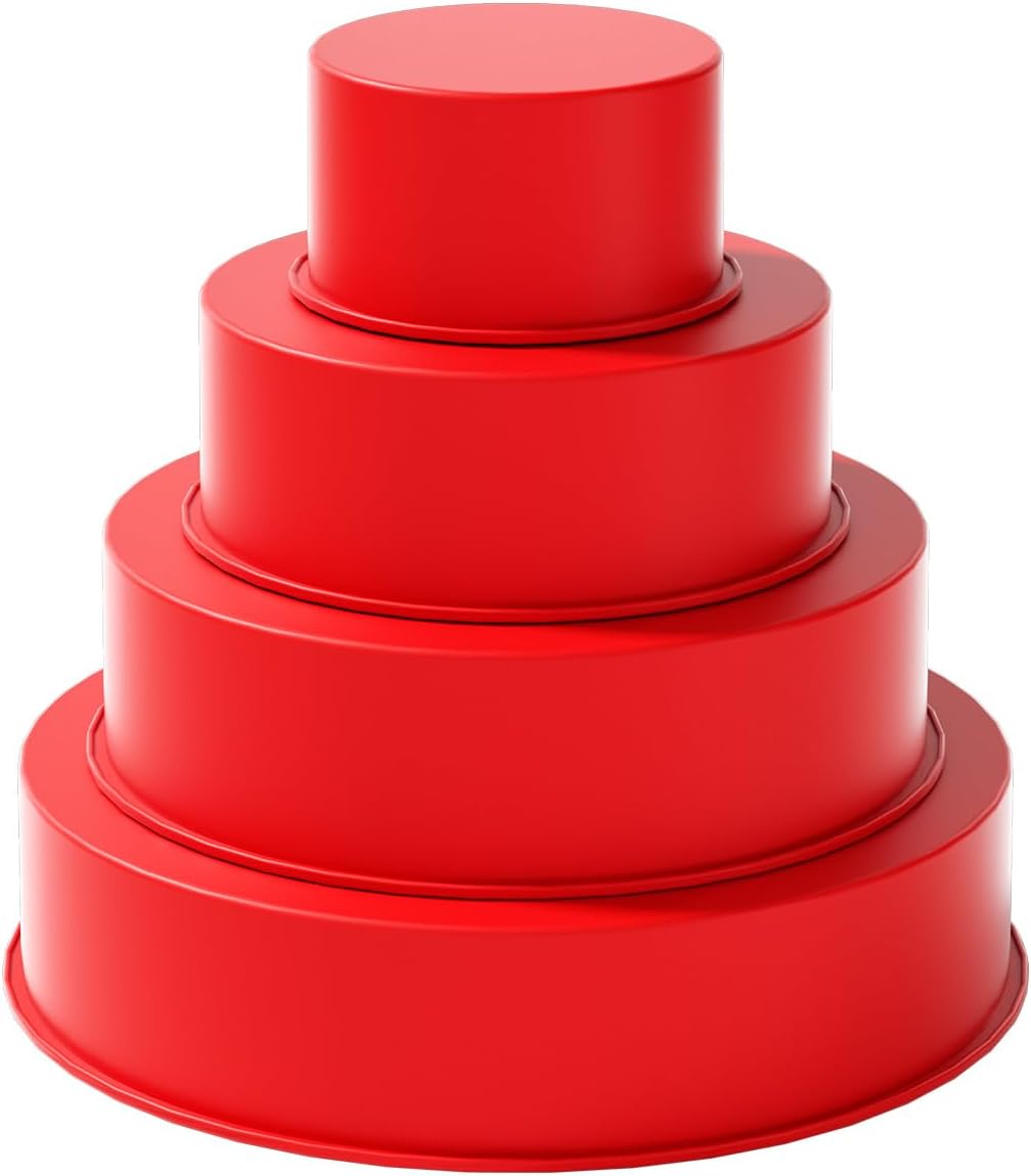 saphe 4 packs Silicone Cake Pans, Nonstick Silicone Round Cake Molds for baking, silicone bakeware sets for Cakes, Cheese Cakes and Chocolate Cake (4+6+8+10inch)