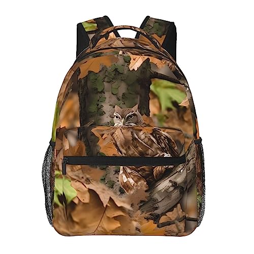 Sac à dos de voyage ergonomique noir à motif camouflage automnal taille unique