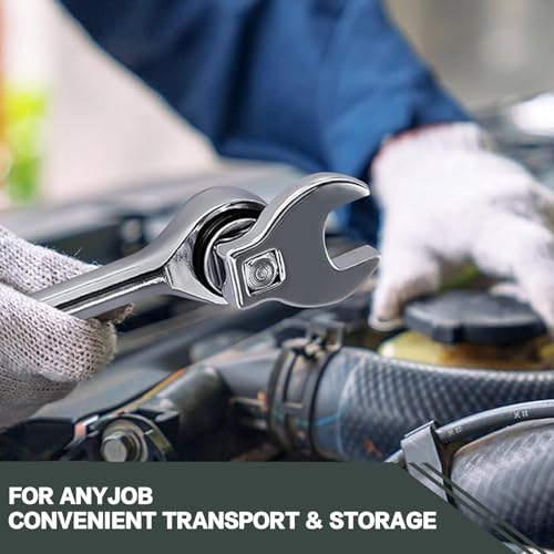 Qalviora 3/8" Drive Crowfoot Spanner Set, 8-Piece Open End Crowsfoot Wrench Set, Metric Sizes 10-19mm, Cr-V Steel, for Mechanics Automotive Repair Work - Image 8