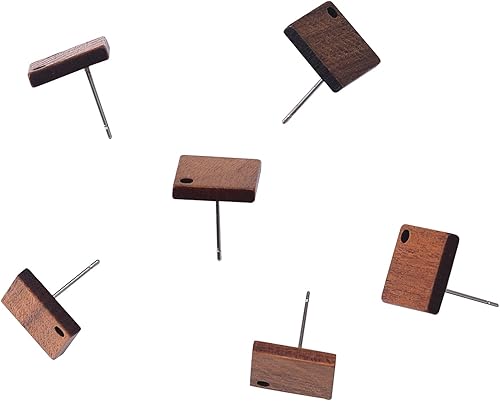 Vista 43 de Airssory 5 pares de aretes ovalados de latón chapado en oro de 18 quilates de 0.689 x 0.512 in para mujer, aretes para hacer joyas