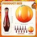 Lunmon 11 Pcs Giant Inflatable Bowling Set 27 Inch Pins with 23 Inch Pumpkin Bowling Ball Indoor Outdoor for Kids Adults Halloween Thanksgiving Fall Carnival Festival Party Game Supplies