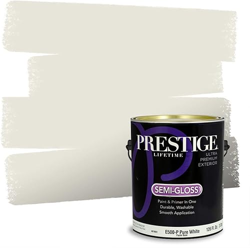 Miniatura 9 de PRESTIGE Pintura exterior e imprimación en uno, 1 galón, plano, combinación comparable de Benjamin Moore* Royal Silk*