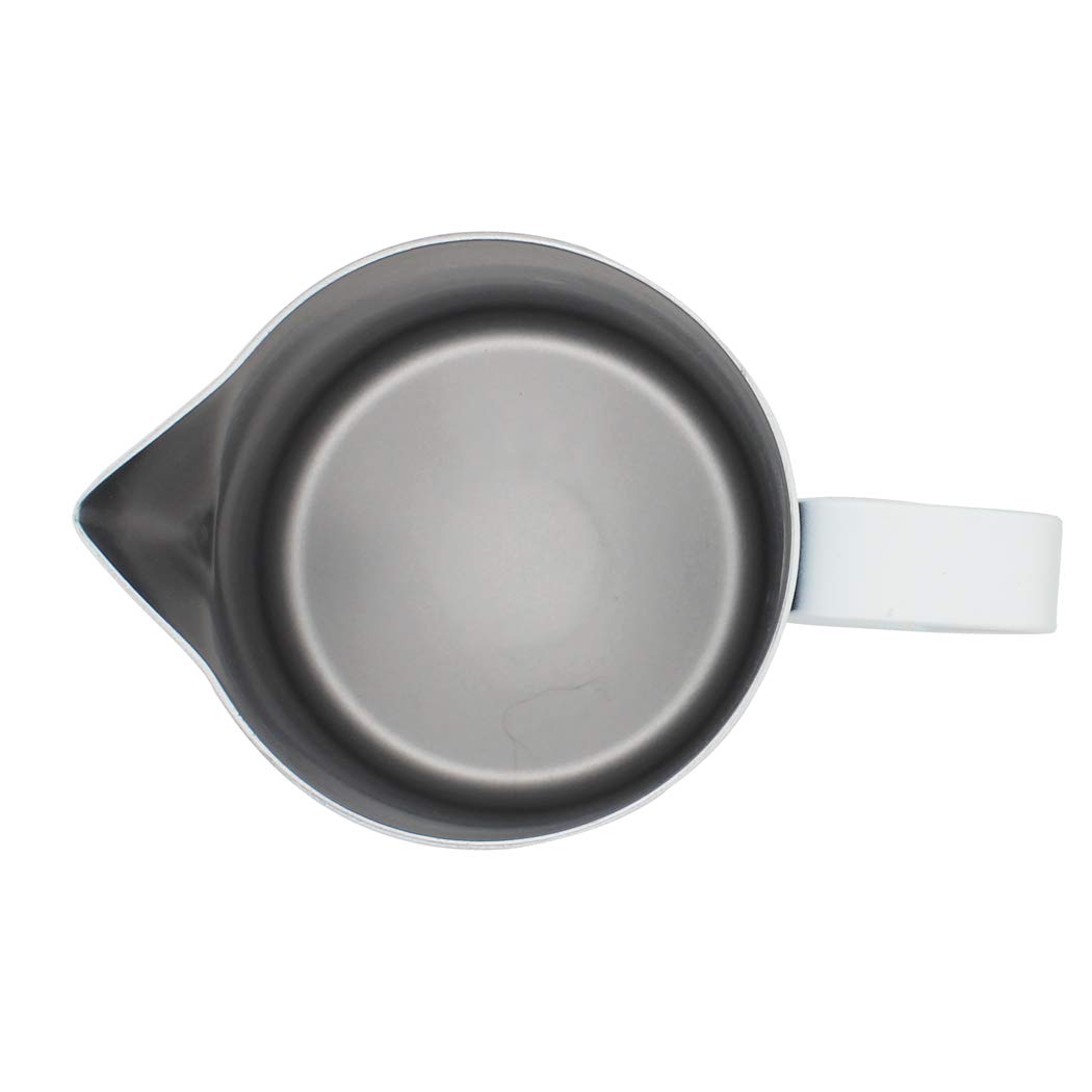 Abcsea 1 Piece Stainless Steel Milk Frothing Pitcher Jug, Milk Frother jug, Milk Foaming Jug for Coffee and Latte Art White 350ml/12oz - Image 4