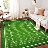 PeeNoke American Football Field Area Rug Outdoor Patio Rug Play Mat Floor Mat Modern Carpet Non-Slip Home Decor Living Room Bedroom Nursery, 6x9 ft