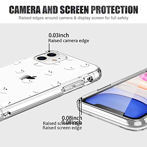 Luhouri Iphone 11 Case With Screen Protector, Clear Fashion Designs Protective Phone Cover For Women Girls, Slim Fit Durable Phone Case For Iphone 11 6.1" Little Ghosts #TOP2