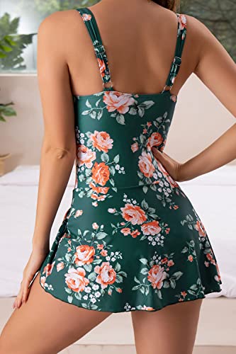 Image of Eomenie One Piece Swimdress Swimsuits for Women Tummy Control Swim Dresses Skirt Bathing Suit