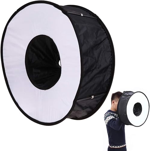 Uokoki Portable Anello Softbox Speedlite Softbox Flash Light Centimetri Pieghevole diffusore Anello Speedlight Contenitore Molle