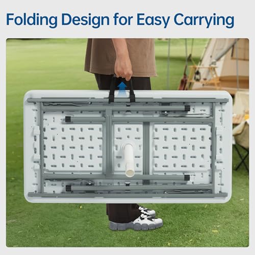 Winlice Outdoor Ice Cooler Folding Table, Portable Cooler Table with Removable Matching Skirt, Chill Table for Party BBQ Camping Wedding White