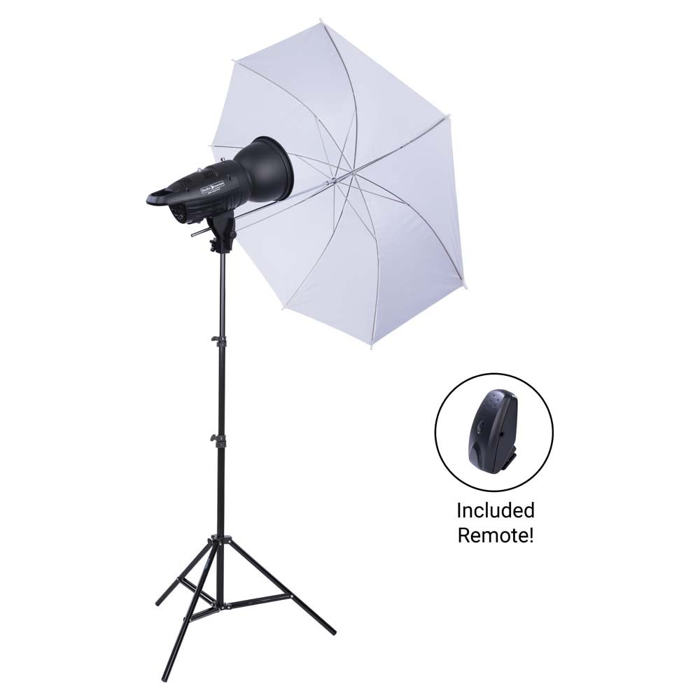 Interfit FLA2001K1 Studio Essentials Simple - 200Ws Single-Light Umbrella Kit, Black