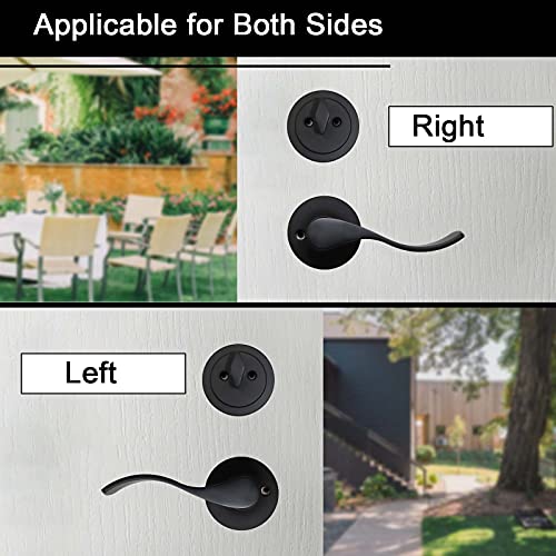 Azdele Front Door Handleset, Entry Handle With Single Cylinder Deadbolt, Front Door Lockset Traditional Design Matte Black, Exterior Lever For Right & Left Handed Doors #TOP4