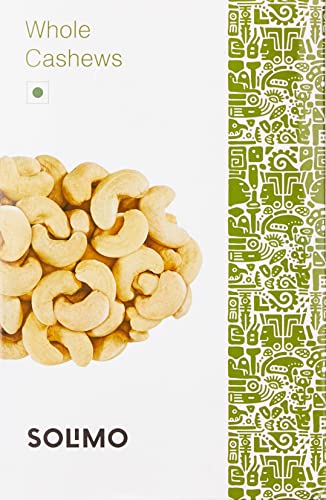 Image of Amazon Brand - Solimo Dried Almonds, 250g With Amazon Brand - Solimo Cashews, 500g