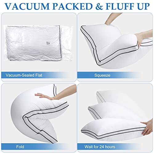 Dolceluna Pillows King Size Set Of 2, Bed Pillows For Sleeping 2 Pack, King Pillows Down Alternative Hotel Luxury Pillow For Side And Back Sleepers, Soft & Comfortable #TOP6