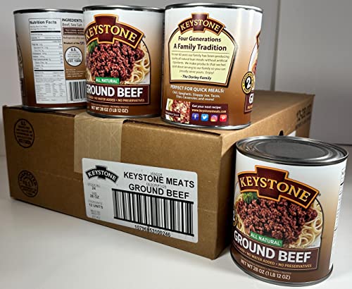 Keystone Meats All Natural Heat and Serve Ground Beef 28 oz – Fully Cooked Canned Meat – Ready to Eat – 5-Year Shelf Life – Pantry Staple for Everyday Meals, Emergency Survival Canned Food – Made in USA – Pack of 12 - Thumbnail 3