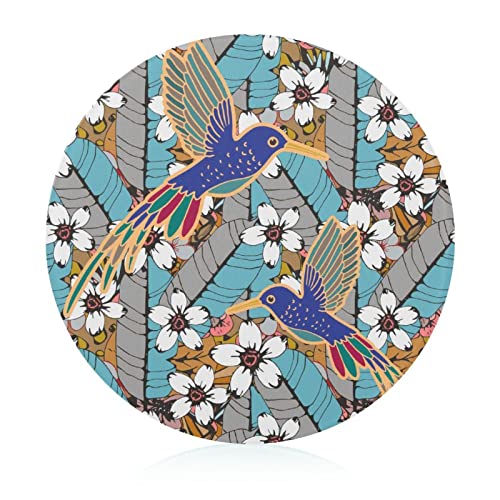 Planche à découper en verre Fleurs d'Oiseaux 20 cm plateau résistant à la chaleur - 2