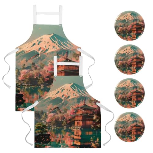 Tablier de cuisine pour pâtisserie restaurant bistrot avec 4 broches