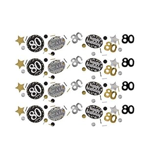 Amscan 361965 – Konfetti 80 Sparkling Celebration, Folie/Papier, 34 g, Streudeko, Tischdekoration, Geburtstag, Happy…