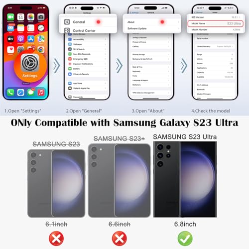 Tnarru Designed for Samsung Galaxy S23 Ultra Case with Ring Stand, Support Magnetic Car Mount Rotating Finger Holder Soft TPU Cover Plating Edge Slim Phone Case for Galaxy S23 Ultra Black by Tnarru - Used condition - Image 8