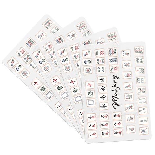 Seenelling 4 Pcs Mahjong Tile Shuffler Cards, Classic Style