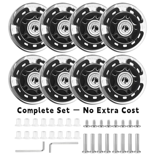 Nattork 8-Pack Inline Skates Wheels 64mm with Bearings for Indoor and Outdoor Replacement - High Performance Durable Wheel for Smooth Riding Upgrades Black by Nattork - Image 4