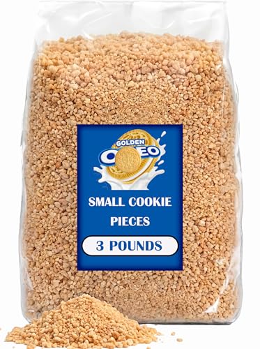 Oreeo Golden Cookie Crumbs, 3 Lbs Bulk, Oreeo Vanilla Flavored Crushed Cookie Pieces for Dessert Toppings, Milkshakes Mix-in Ingredient and Baking, Bulk Supply for Bakeries and Ice Cream Shops