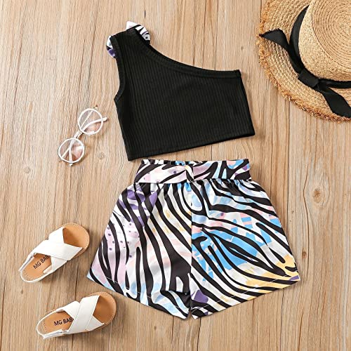 Conjunto de shorts com estampa floral, modelos de verão para meninas, conjunto de duas peças (A, 2 a