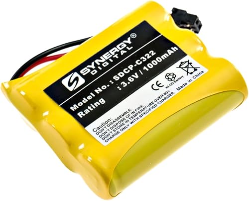 Synergy Digital Batería inalámbrica para teléfono, compatible con Radio Shack 23-193 inalámbrico, (Ni-CD, 3.6 V, 1000 mAh) Batería de ultra alta