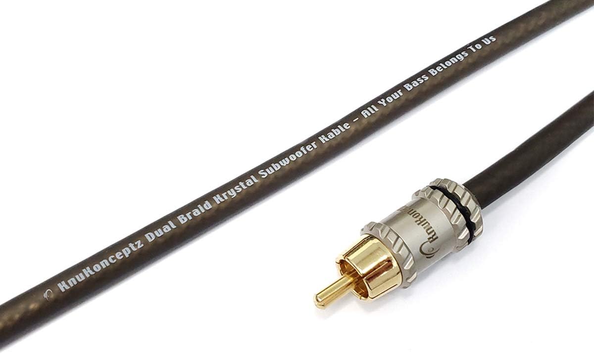 KnuKonceptz KrystalデュアルBraid OFCサブウーファーRCAケーブル12メーター39 '
